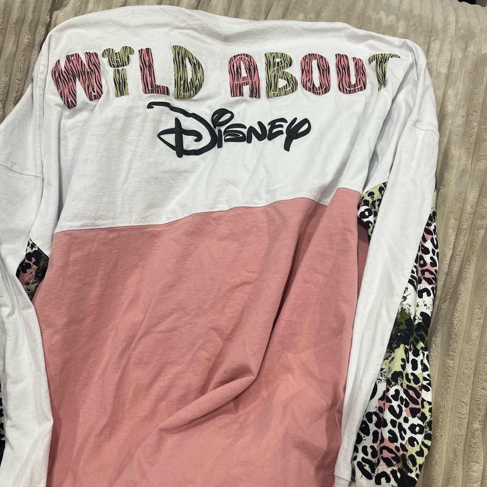 Disney Wild About Disney Pink and White Shirt